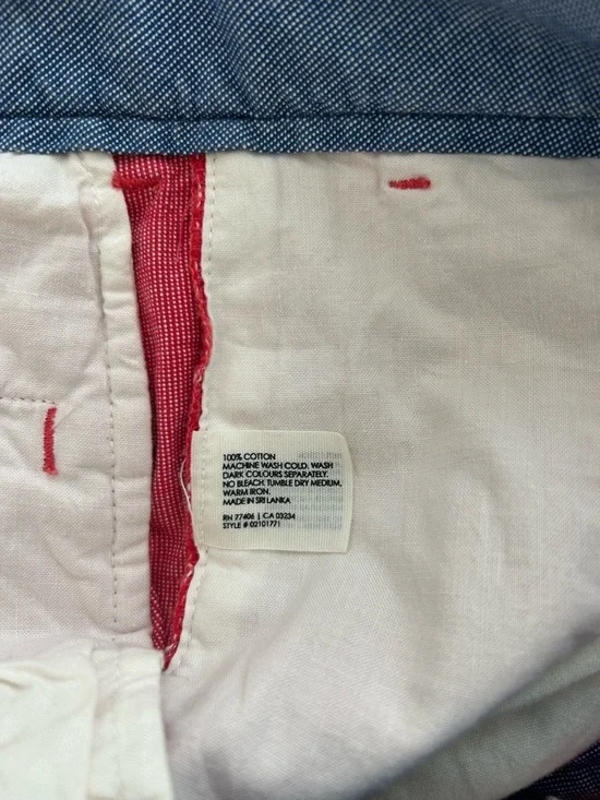 Club Monaco Men’s Red Chino Shorts Size 28 Cotton Summer Casual Preppy - Picture 4 of 4